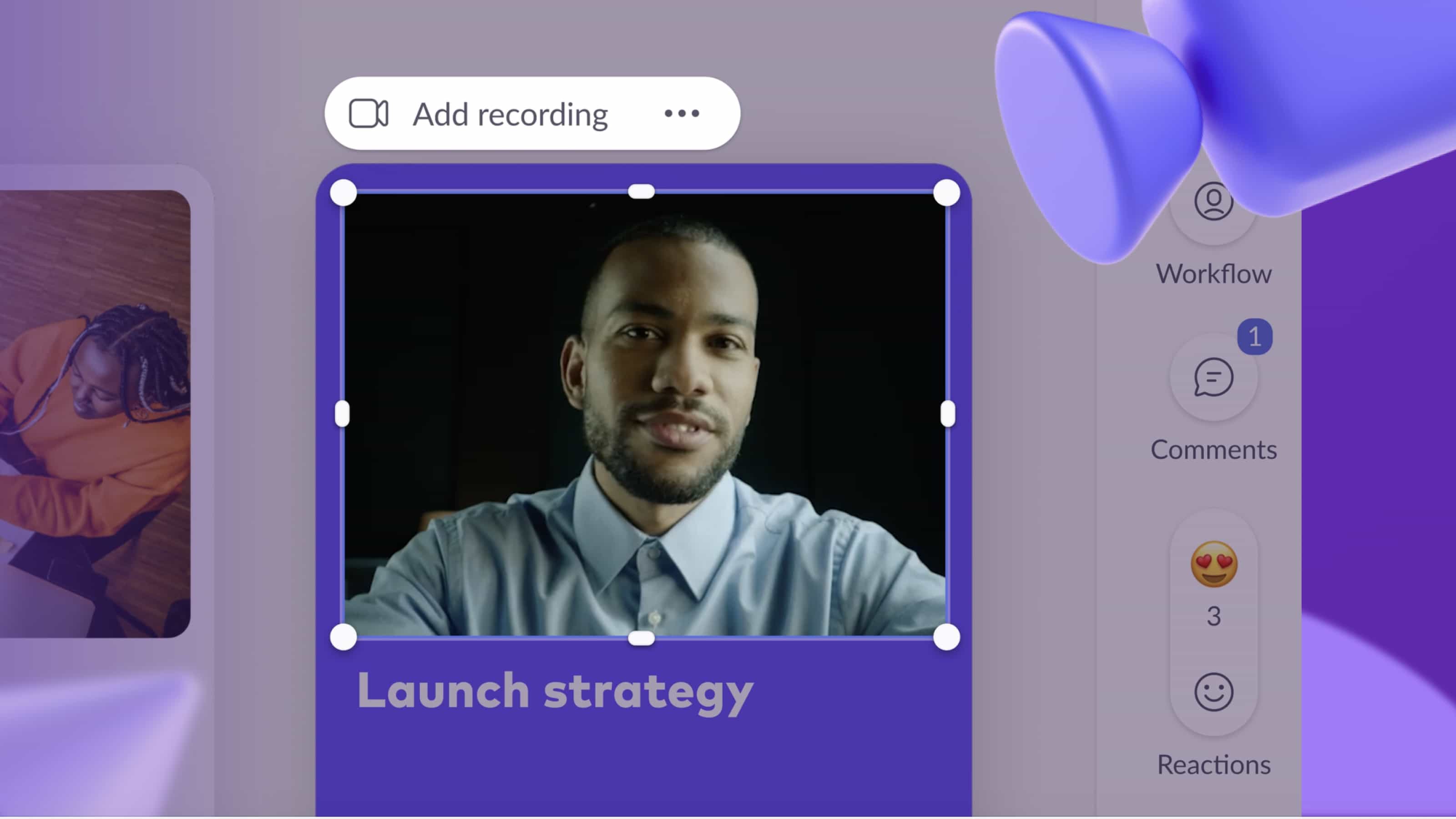 Adding a recording to a slide in Pitch