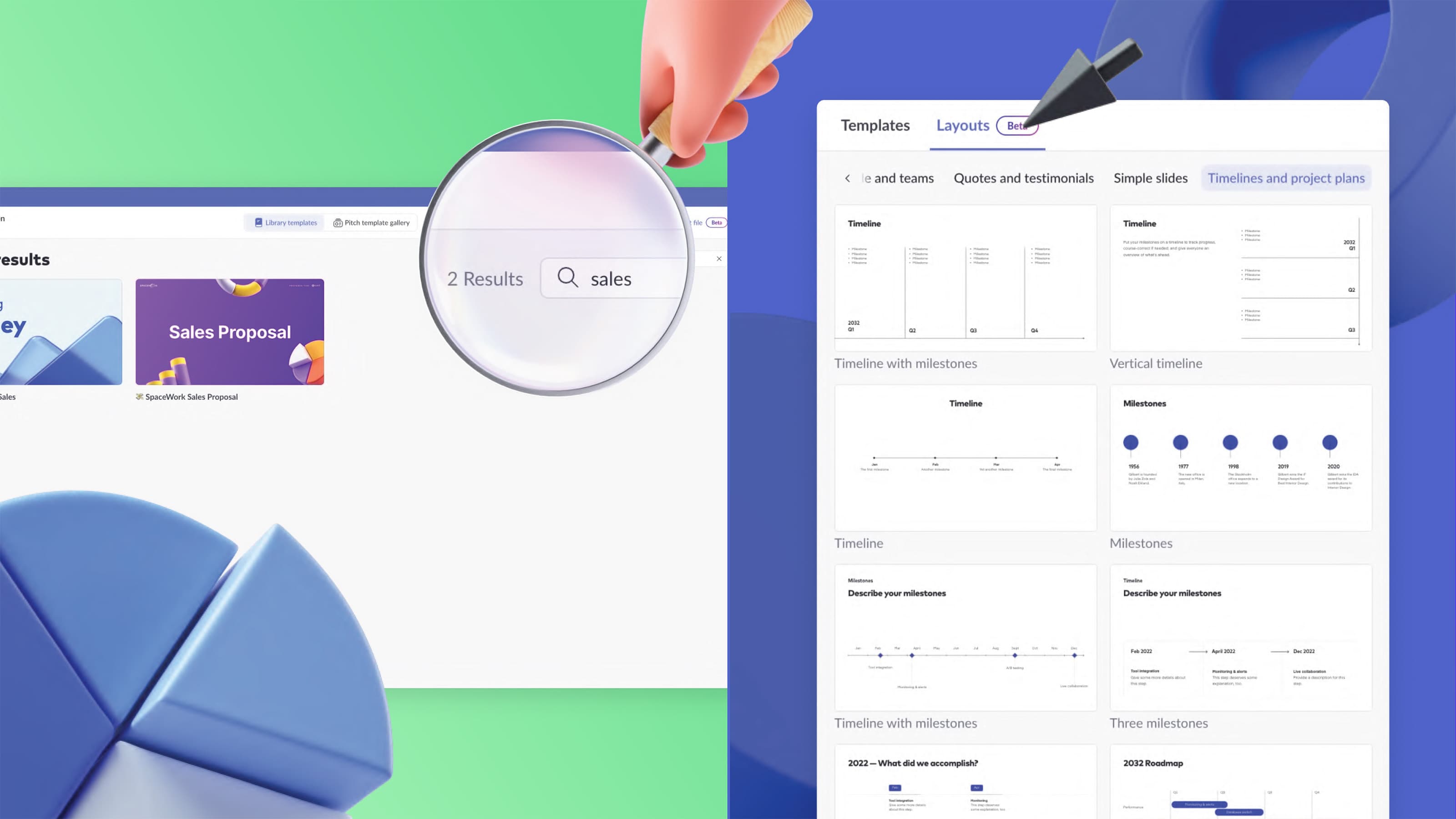 search templates and use slide layouts