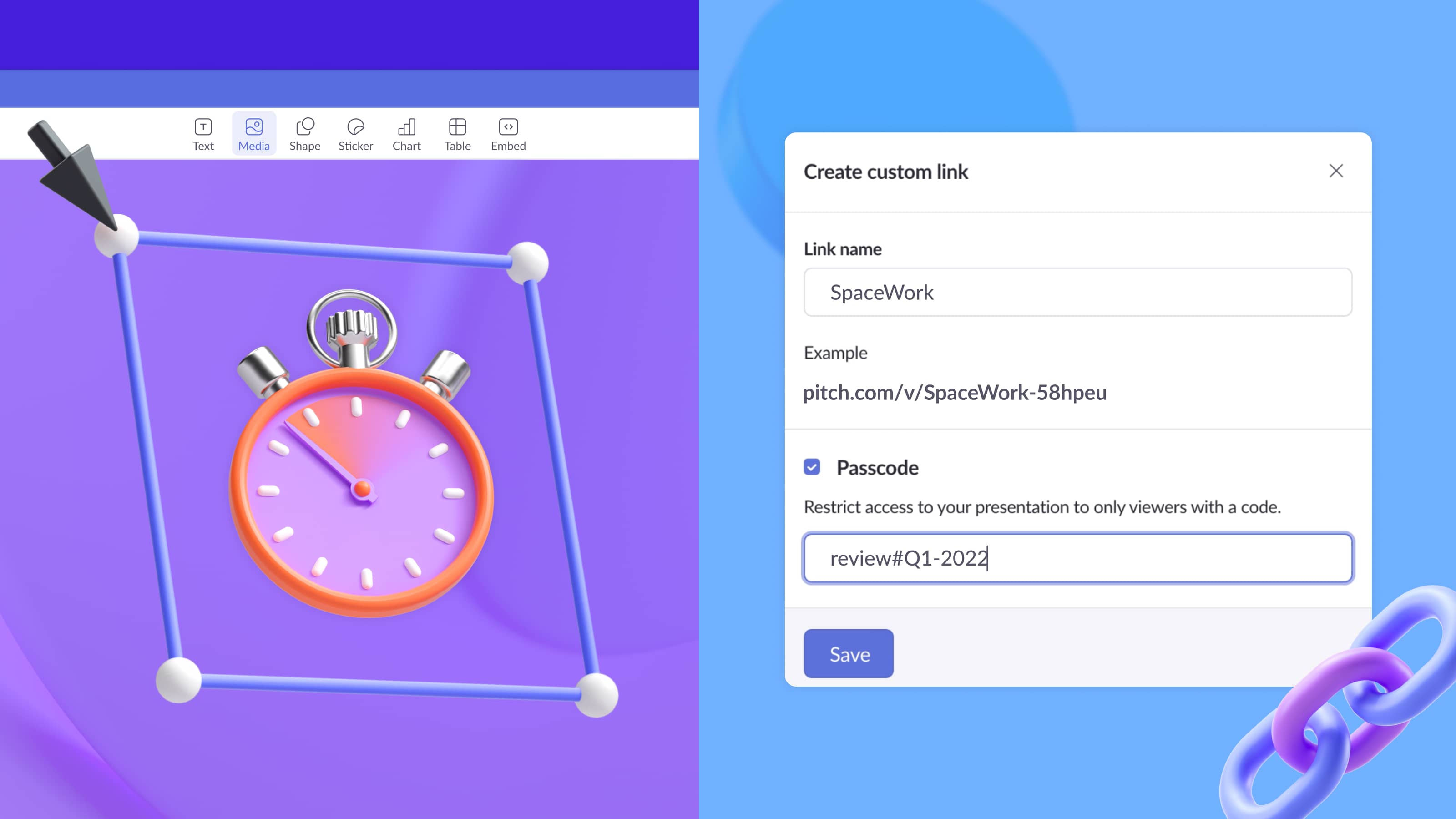 drag images and icons onto slides