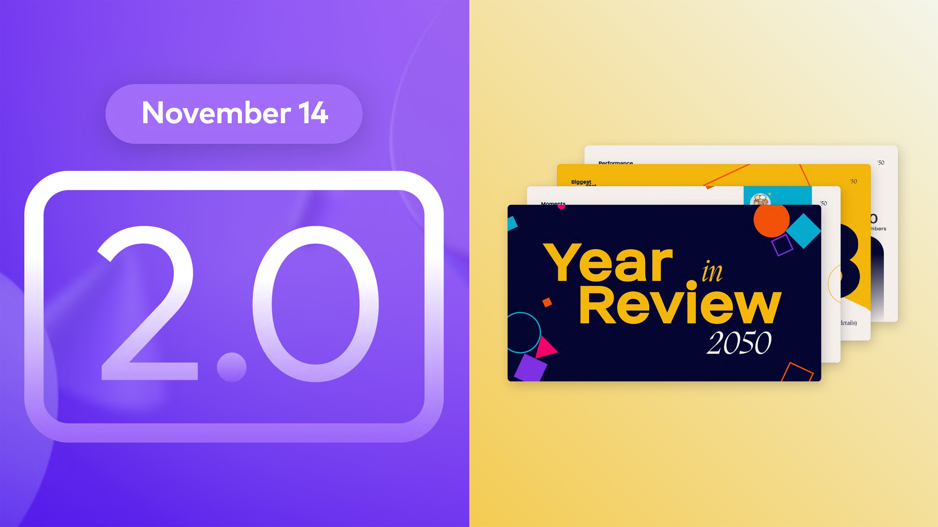 Pitch 2.0 coming on November 14, and a new Year in Review template