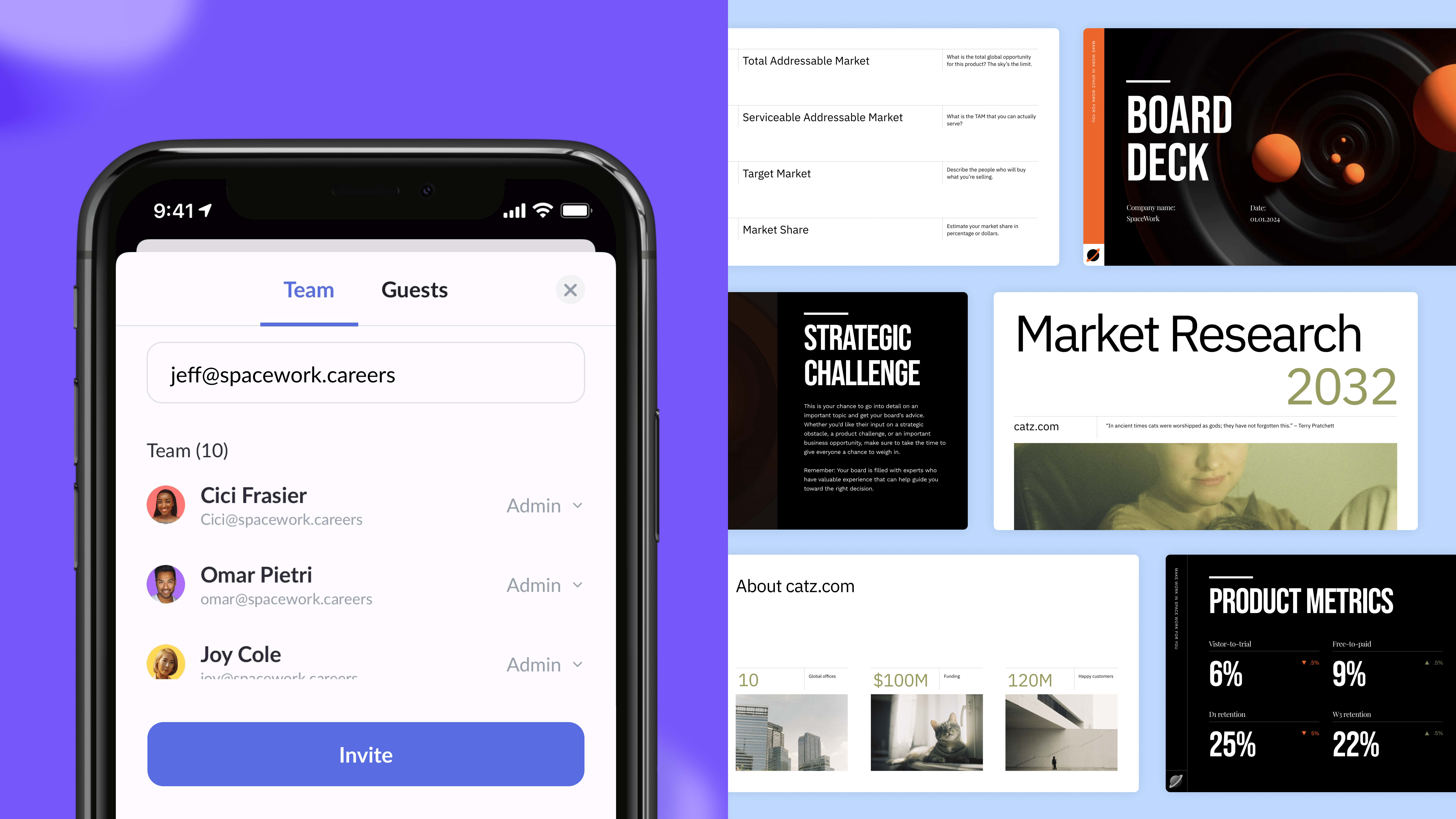 Board deck presentation template and market research presentation template